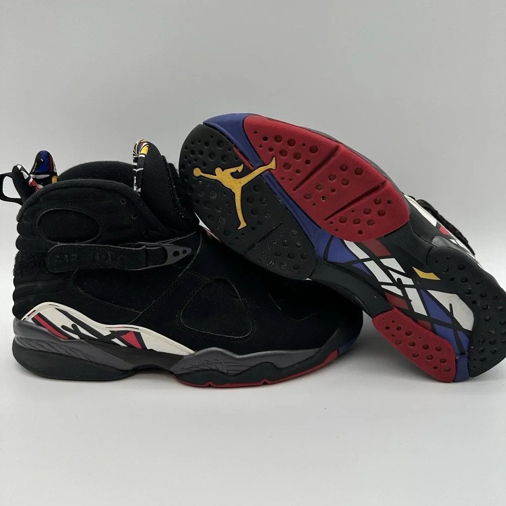 Nike Air Jordan 8 Retro 2013 Playoffs Mens Black Red Sneakers 305381-061 Size 9